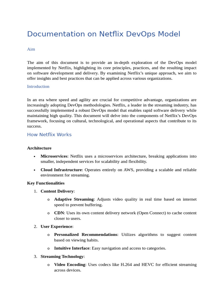 Documentation On Netflix DevOps Model | PDF | Computing | Software ...