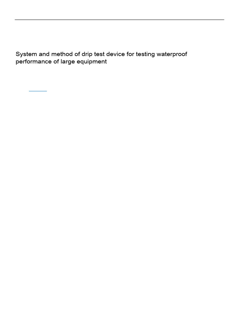 System and Method of Drip Test Device for Testing | PDF | Pump | Flow ...