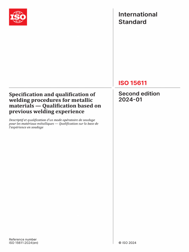 ISO 15611 2024 | PDF
