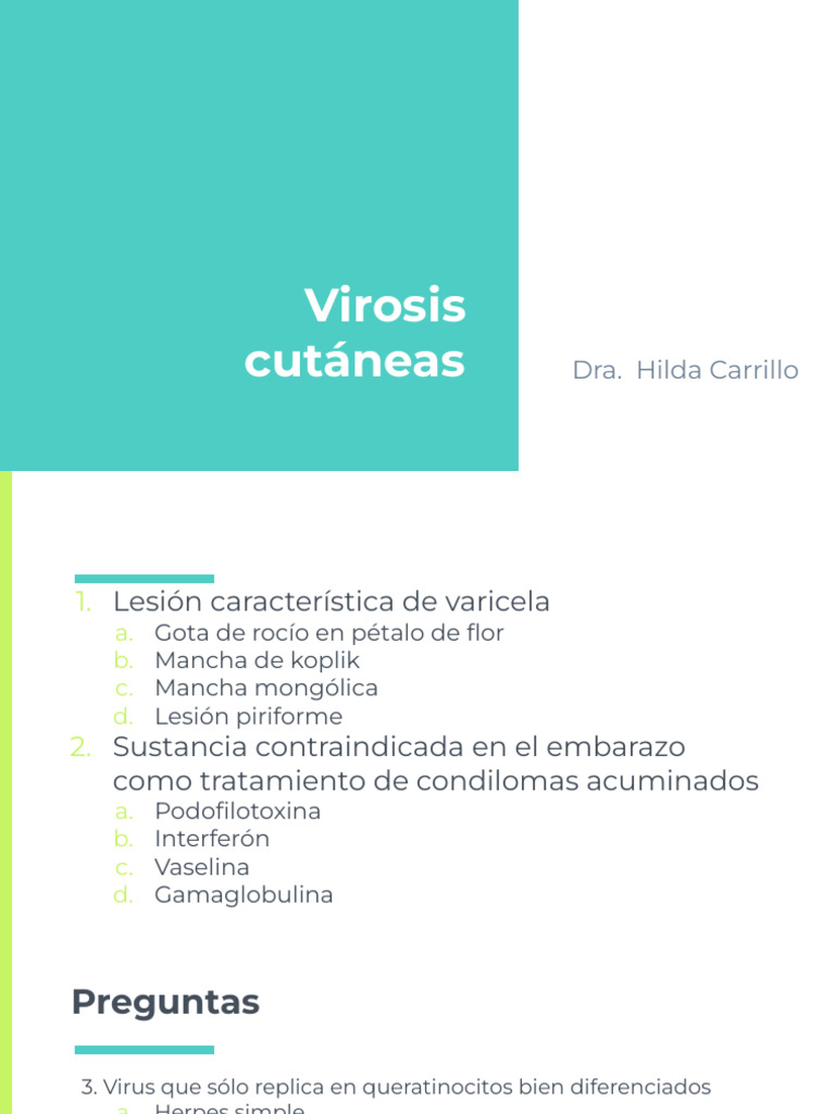 Virosis Cutáneas | PDF | Virus | Especialidades Medicas