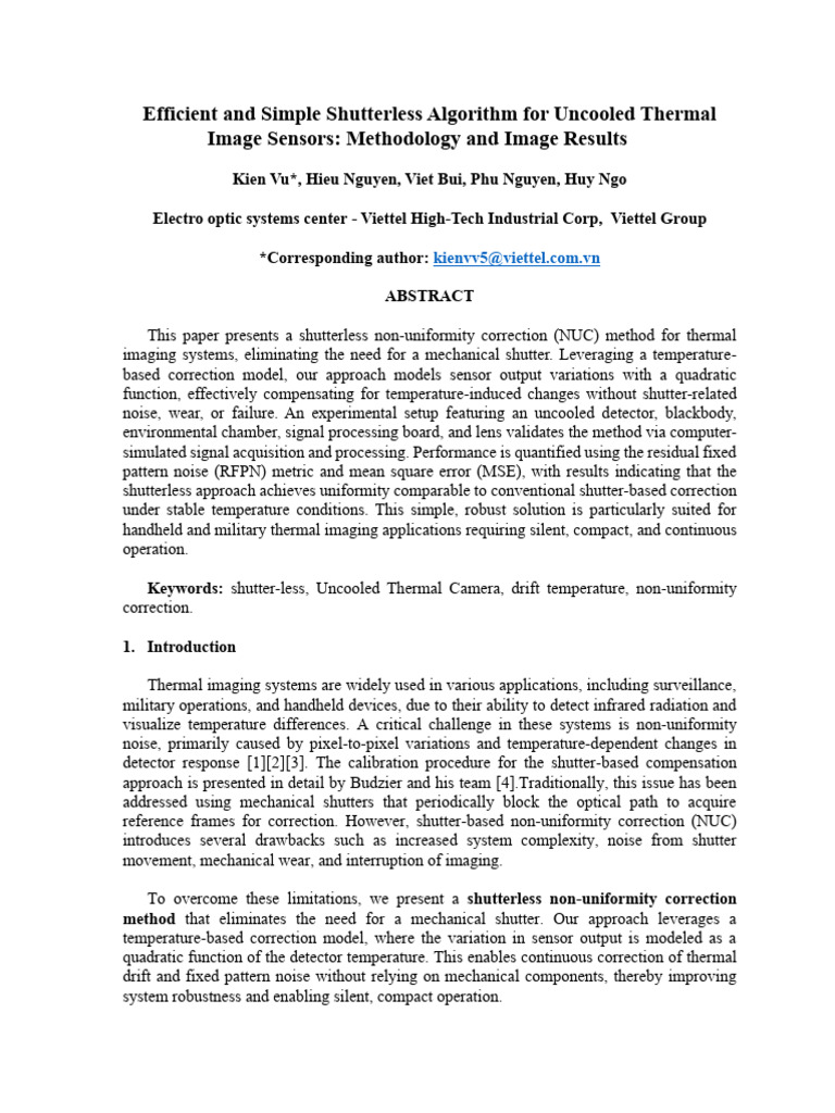 Efficient and Simple Shutterless Algorithm for Uncooled Thermal Image ...