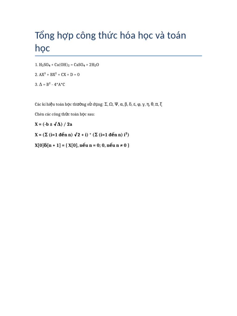 Tong Hop Cong Thuc | PDF