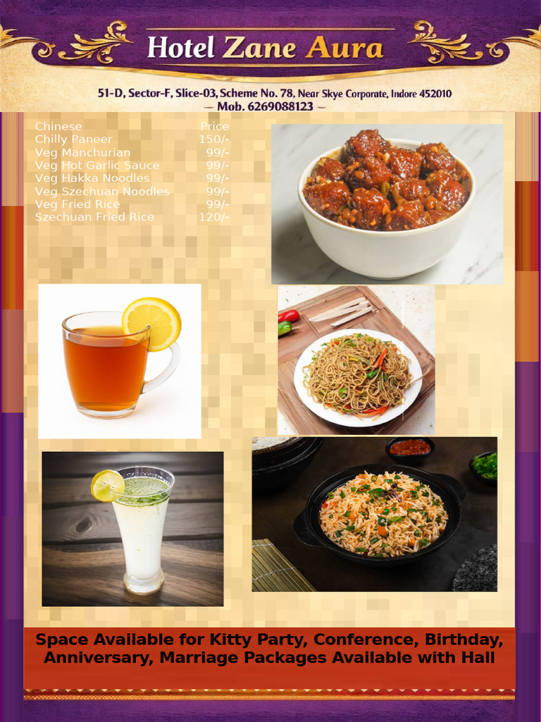Hotel Zane Aura Menu 06 | PDF