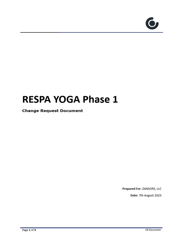RESPA YOGA Phase 1 Change Request Document | PDF | Password | Mobile App