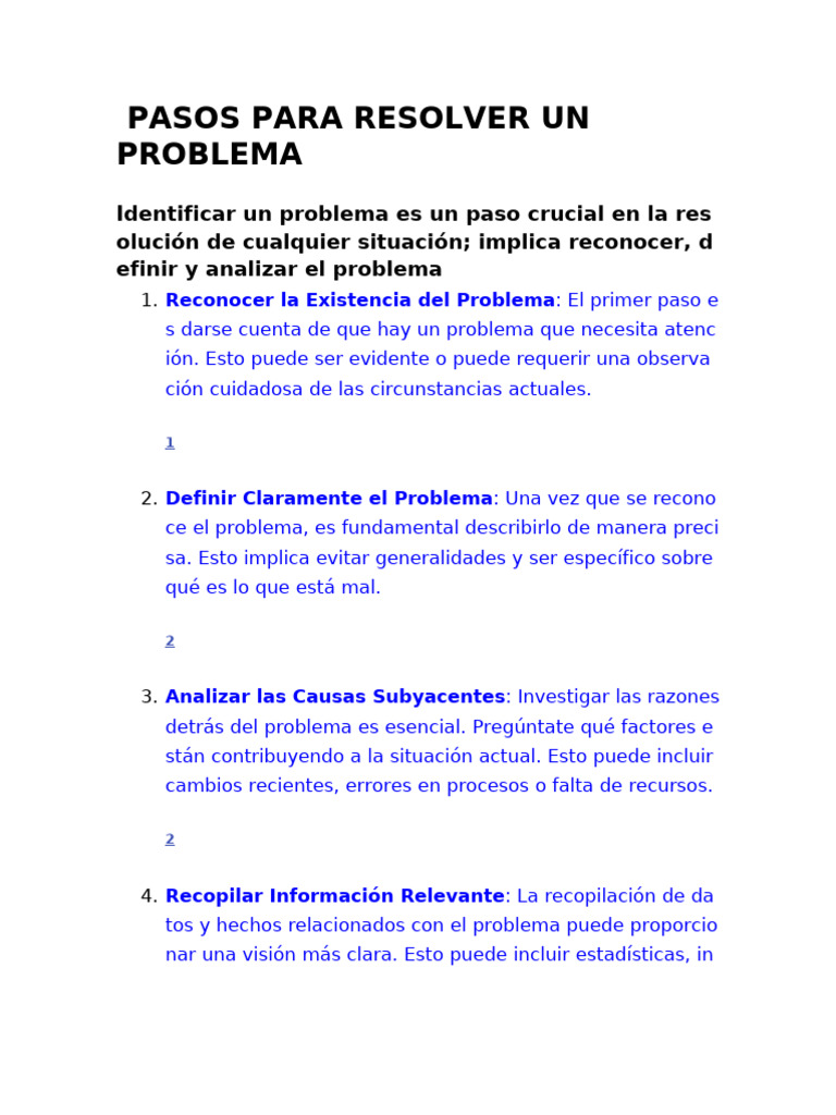 Pasos para Resolver Problemas | PDF | Toma de decisiones | Análisis FODA