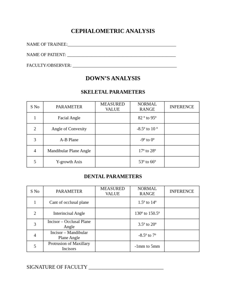 Cephalometric Analysis | PDF | Dentistry Branches