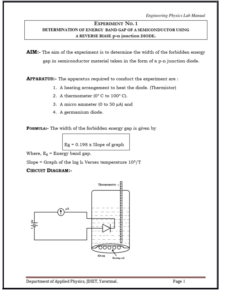 Physics Practical Manual Final Ssss 2026 | PDF | P–N Junction | Diode