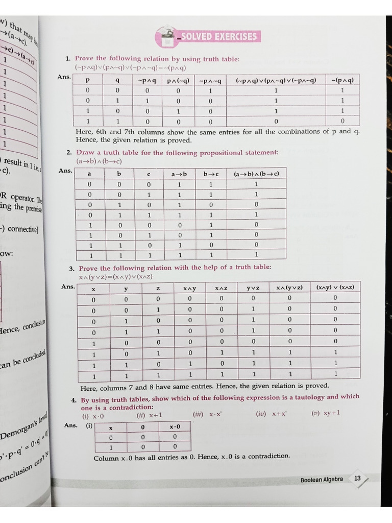 Propositional Logic Solved and Unsolved Ex. | PDF