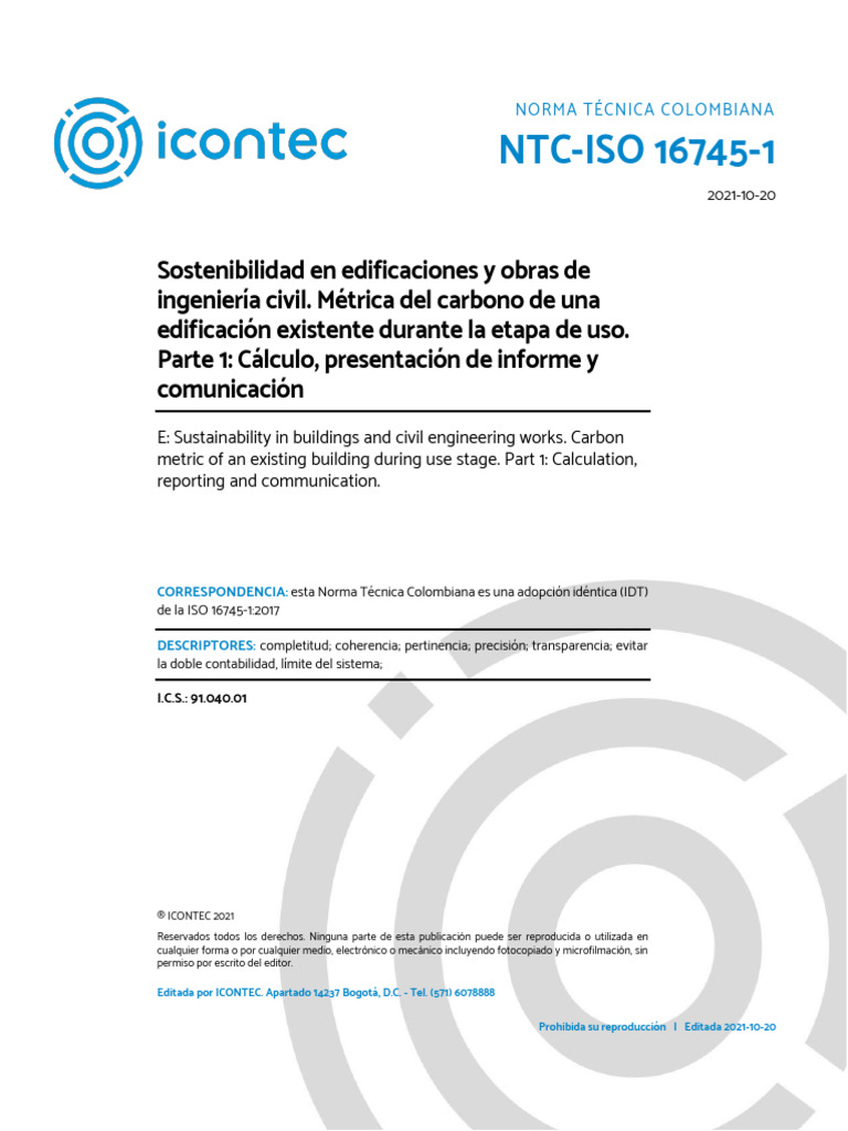 Ntc-Iso 16745-1 | PDF | Gases de efecto invernadero | Evaluación del ...