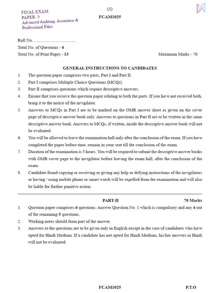 CAF Audit Paper (1) | PDF | Audit | Auditor's Report