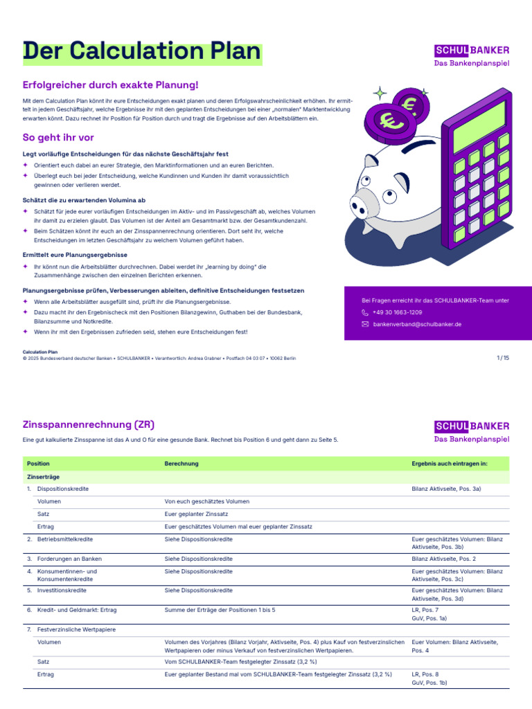 Calculation Plan 2025 | PDF