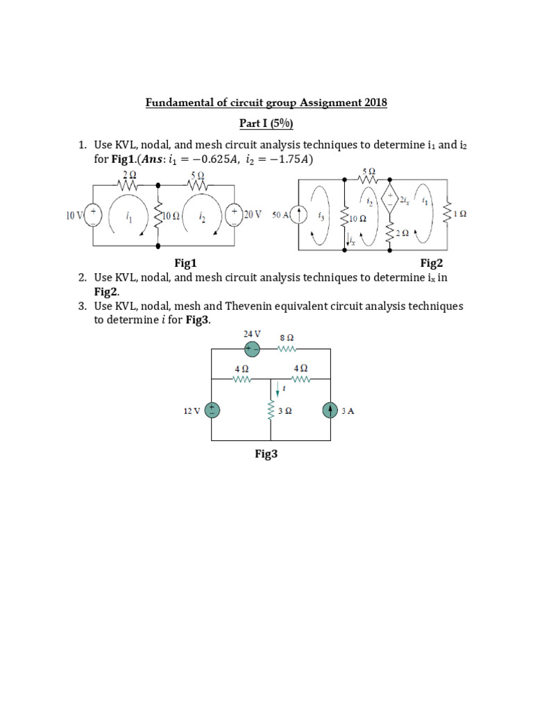 Fundamental of Circuit Group Assignment 2018 | PDF