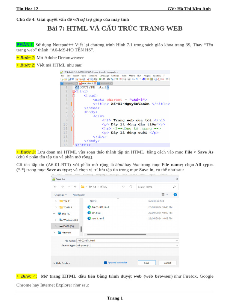 Bai 7-HTML Va Cau Truc Trang Web | PDF