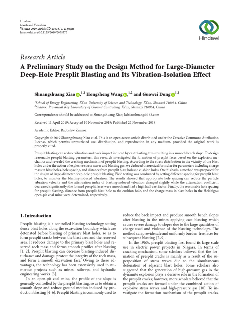 Shock and Vibration - 2019 - Xiao - A Preliminary Study On The Design ...