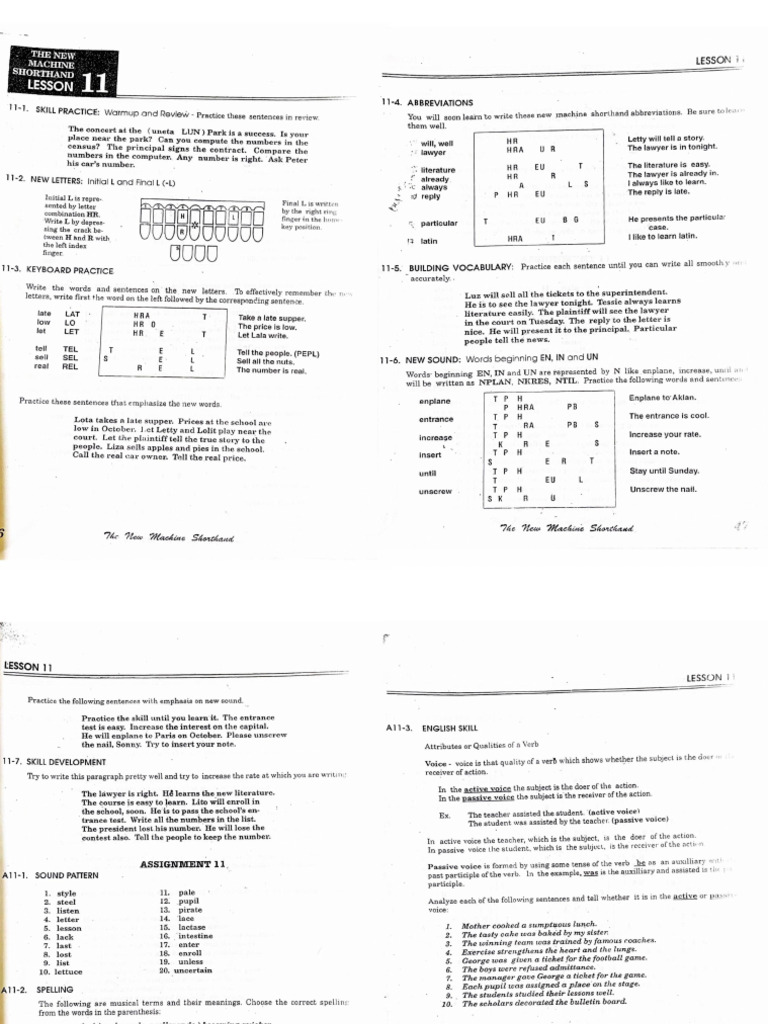 Machine Shorthand Lesson 11 21 | PDF