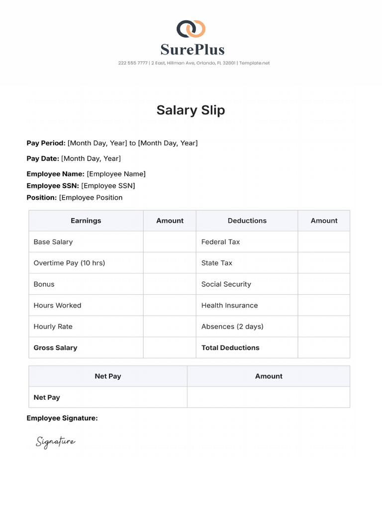 Salary Slip Template | PDF