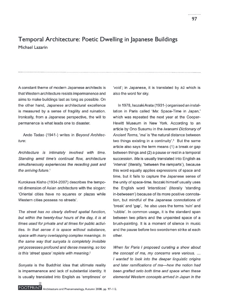 Lazarin, Michael - Temporal Architecture- Poetic Dwelling in Japanese ...