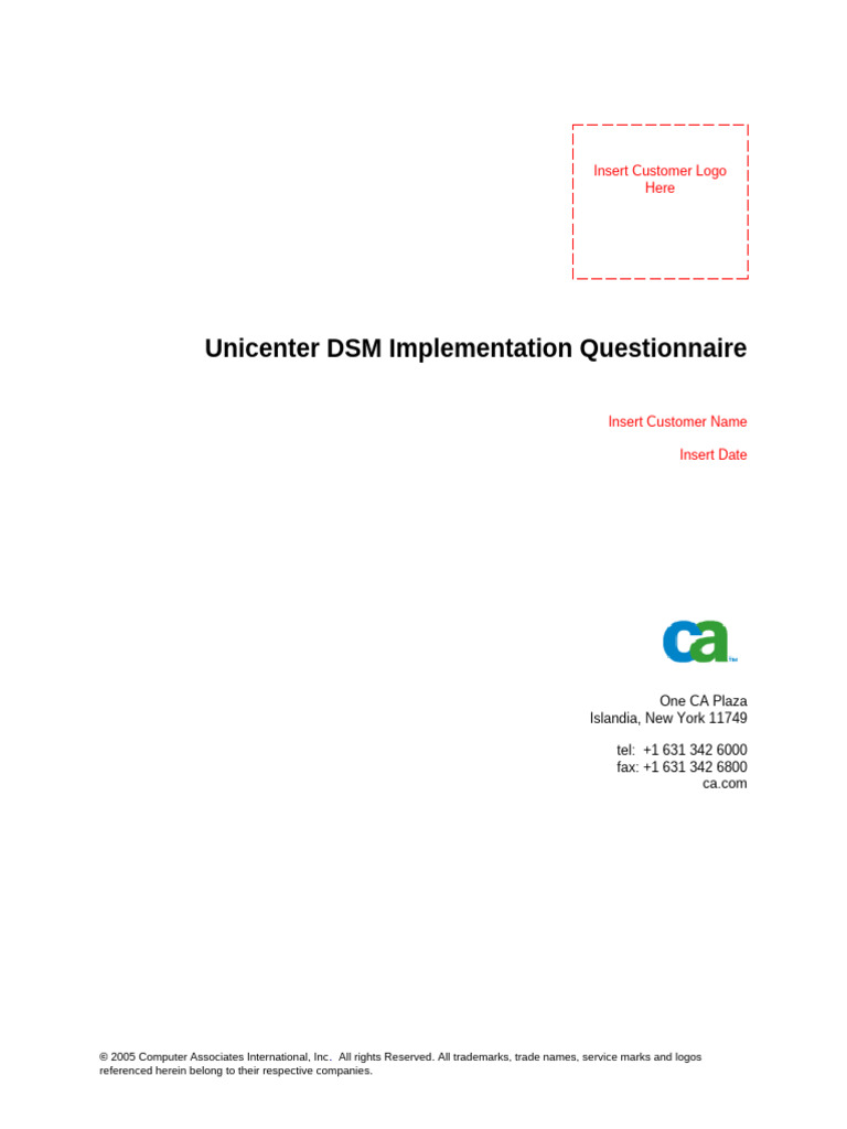 DSM Implementation Questionnaire | PDF | Computer Science | Network ...