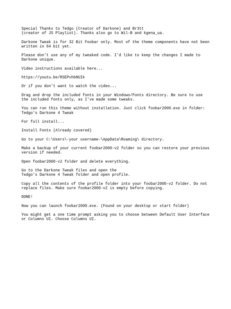 Install Instructions | PDF