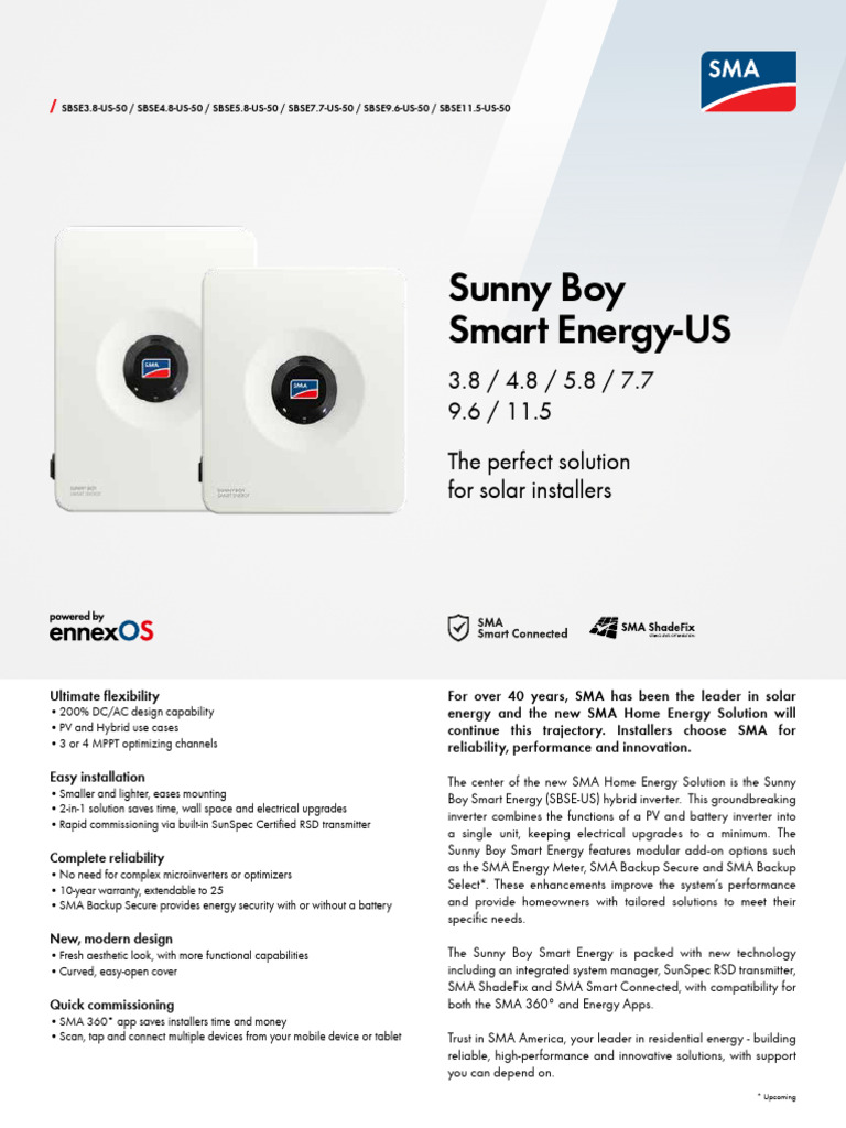 Inversor Nuevo SUNNY BOY SMART ENERGY | PDF | Alternating Current ...