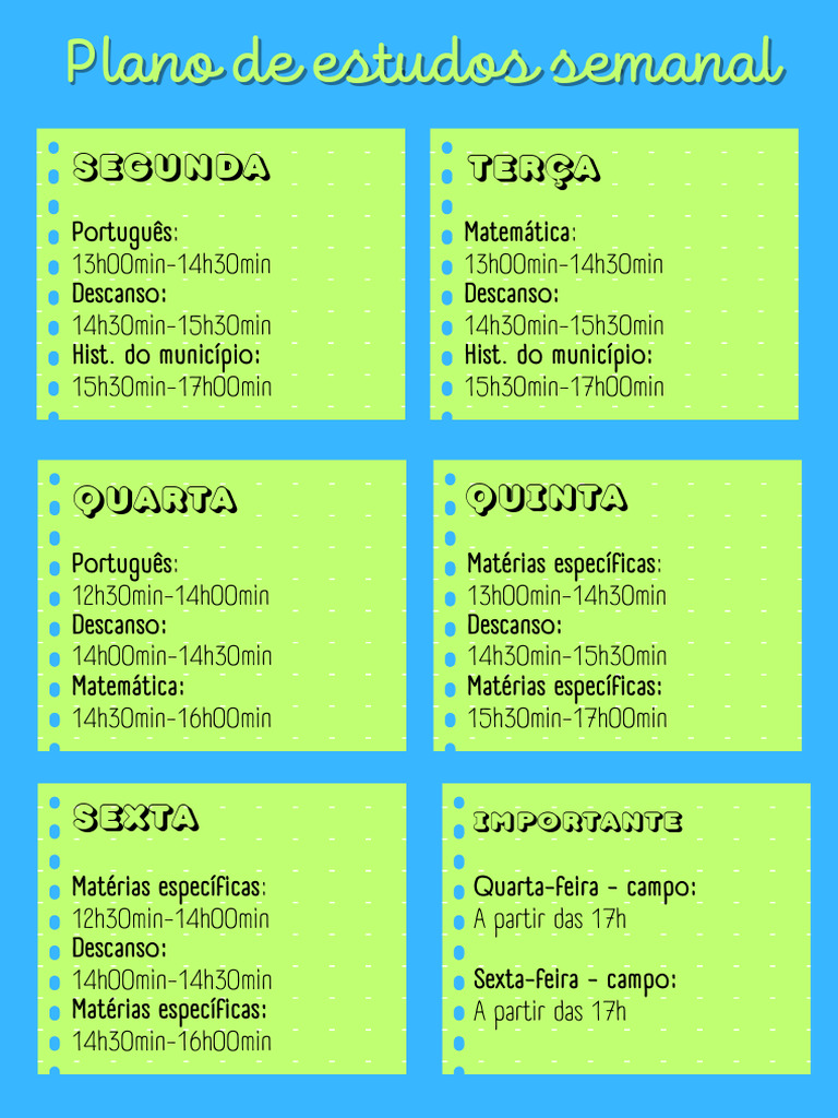 Plano de Estudos | PDF