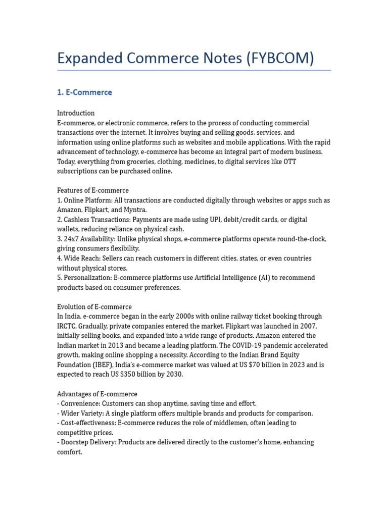 4. Overview of E-commerce- UPI- WFH- Freelancing | PDF | E Commerce ...