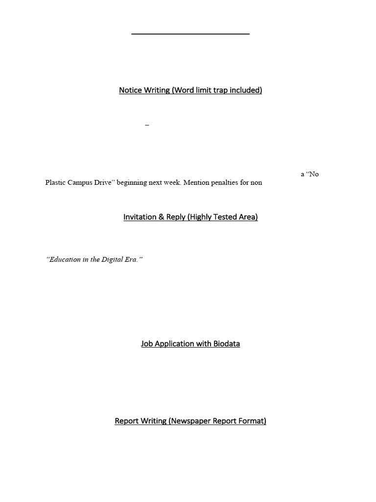 XII Eng Core Writing Section Worksheet_260310_074257 | PDF
