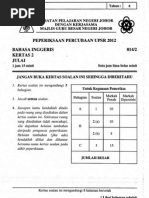 Percubaan Upsr Johor 2012 - Bahasa Inggeris Kertas 2