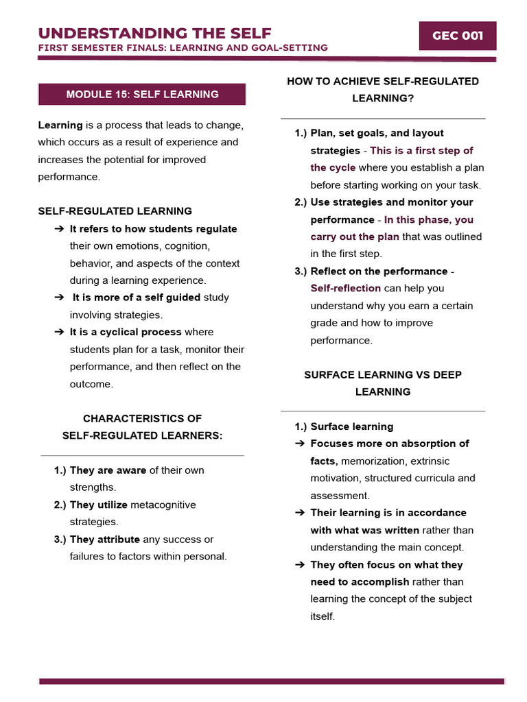 Learning and Goal Setting | PDF | Goal Setting | Goal