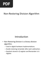 Division Restoring and Non-Restoring Techniques | PDF