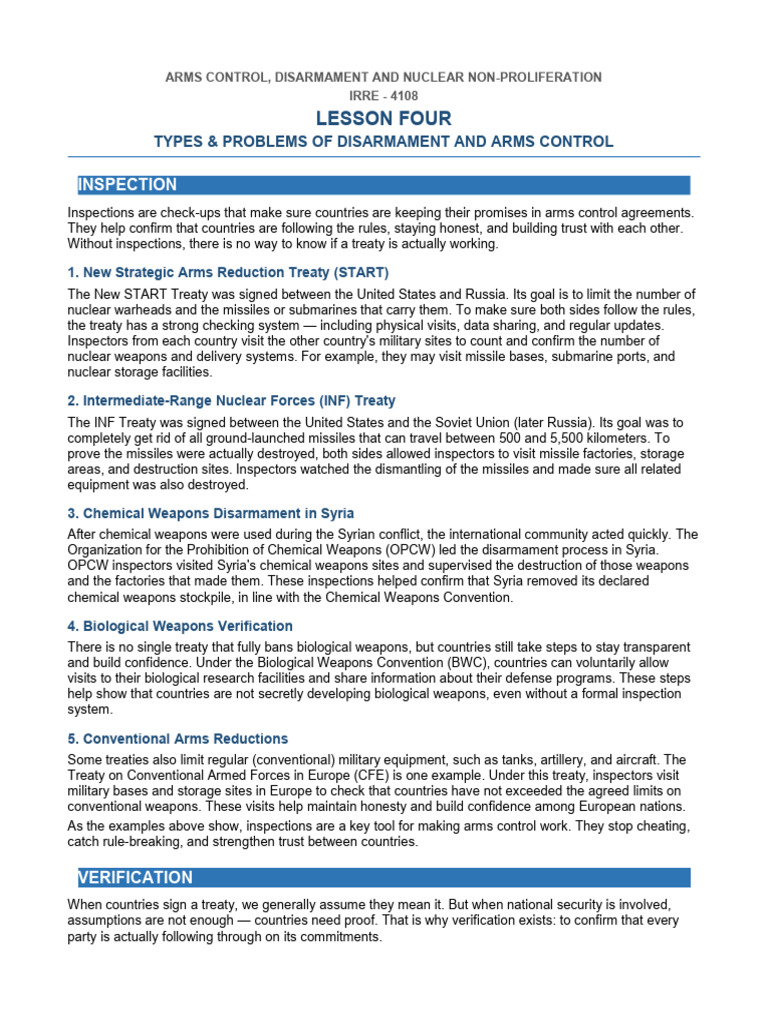 handout 4 | PDF | Arms Control | Nuclear Weapons