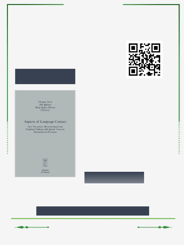 Aspects of Language Contact New Theoretical Methodological and ...