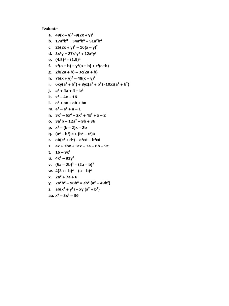 Grade 8 Maths Paper 1 Factorisation | PDF