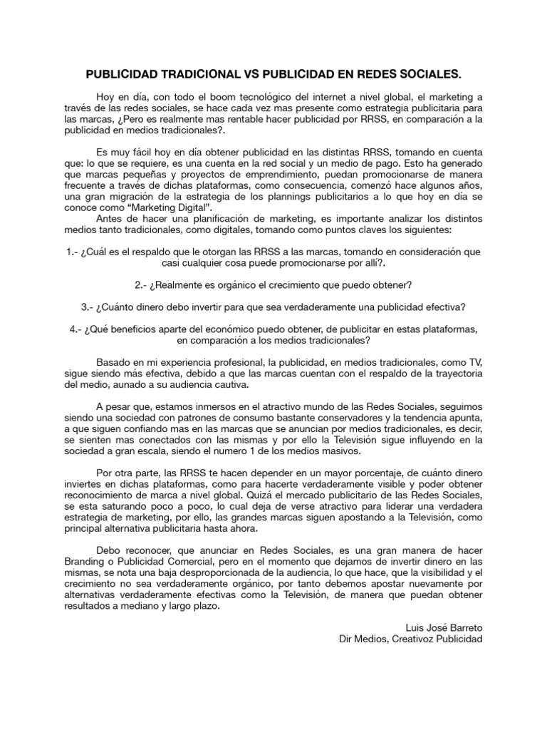 Articulo RRSS Luis Jose | PDF | Red social | Publicidad