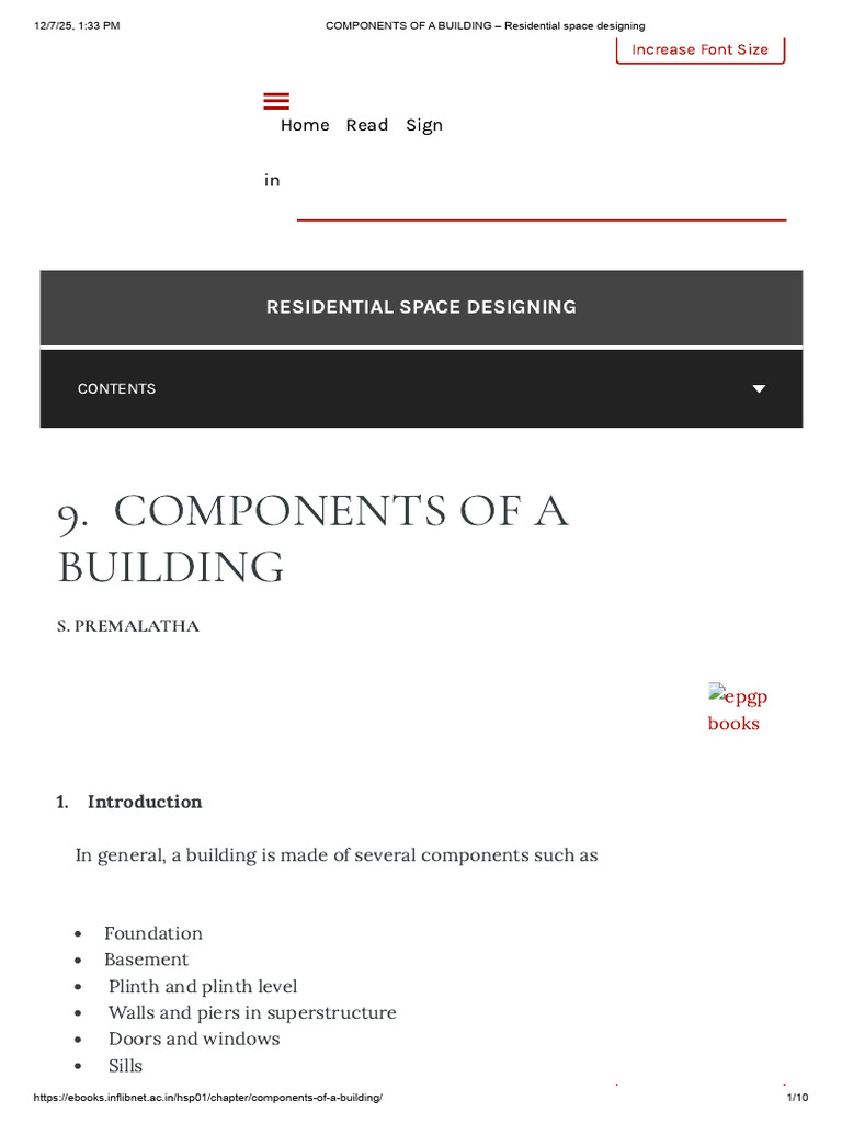 COMPONENTS of A BUILDING - Residential Space Designing | PDF | Wall ...
