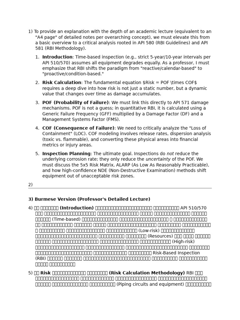Fundamentals of Risk-Based Inspection (RBI) | PDF