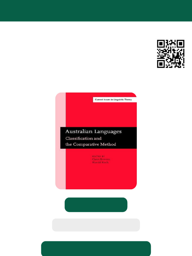 Australian Languages Classification and The Comparative Method 1st ...
