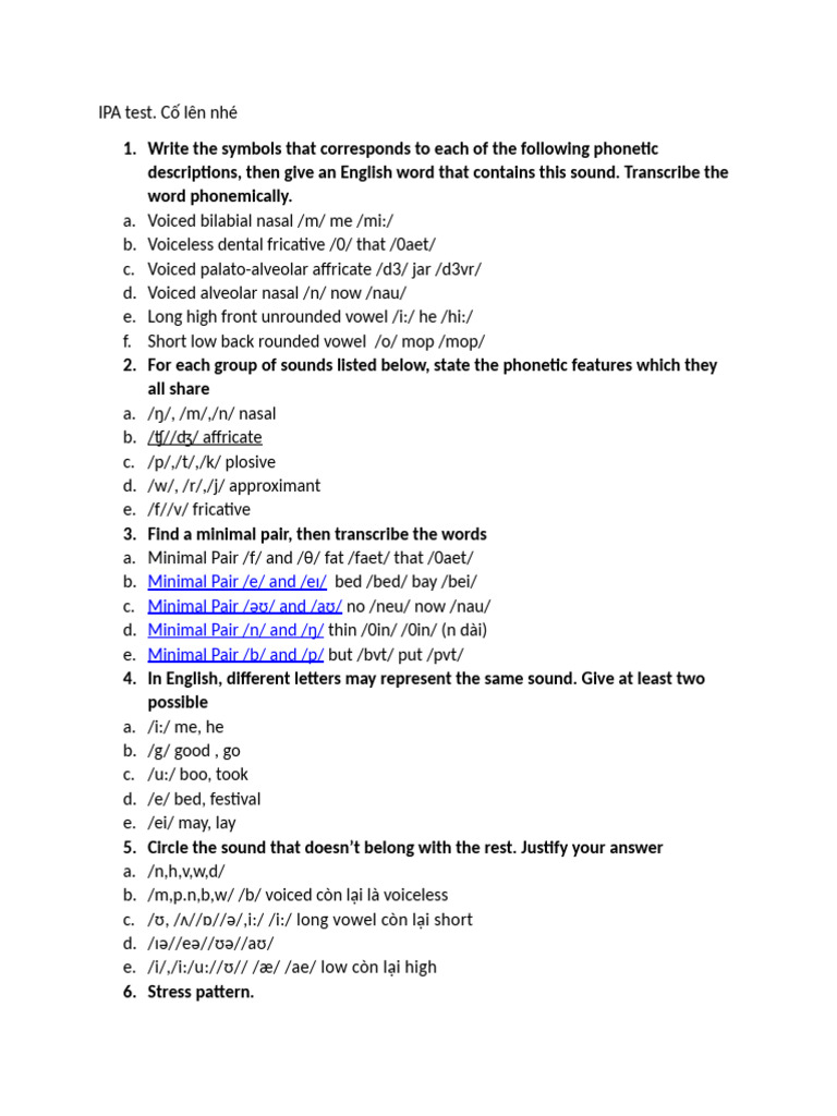 IPA Test | PDF
