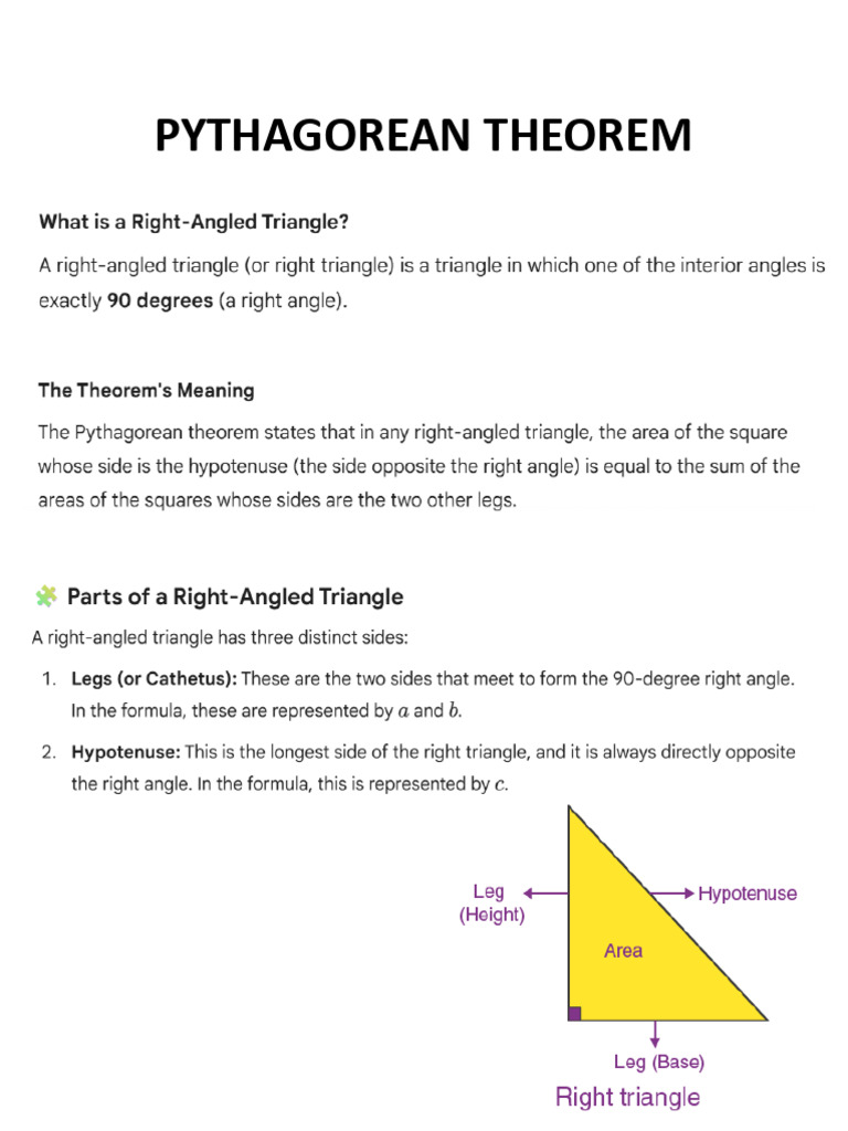 PYTHAGOREAN THEOREM - RIZE MELODY TUTORIALS | PDF