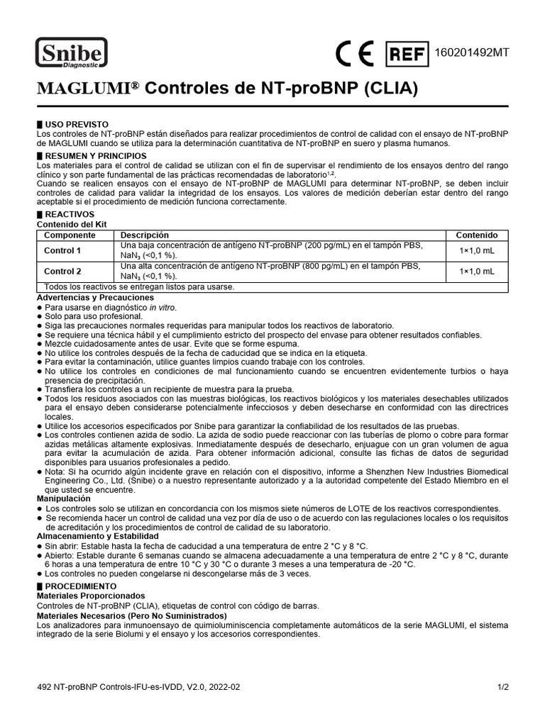 IFU NT-proBNP Controls | PDF
