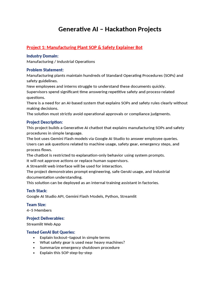 Gen AI - Hackathon Projects | PDF | Artificial Intelligence ...