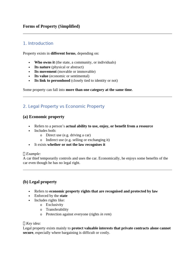 Forms of Property | PDF | Intellectual Property | Property