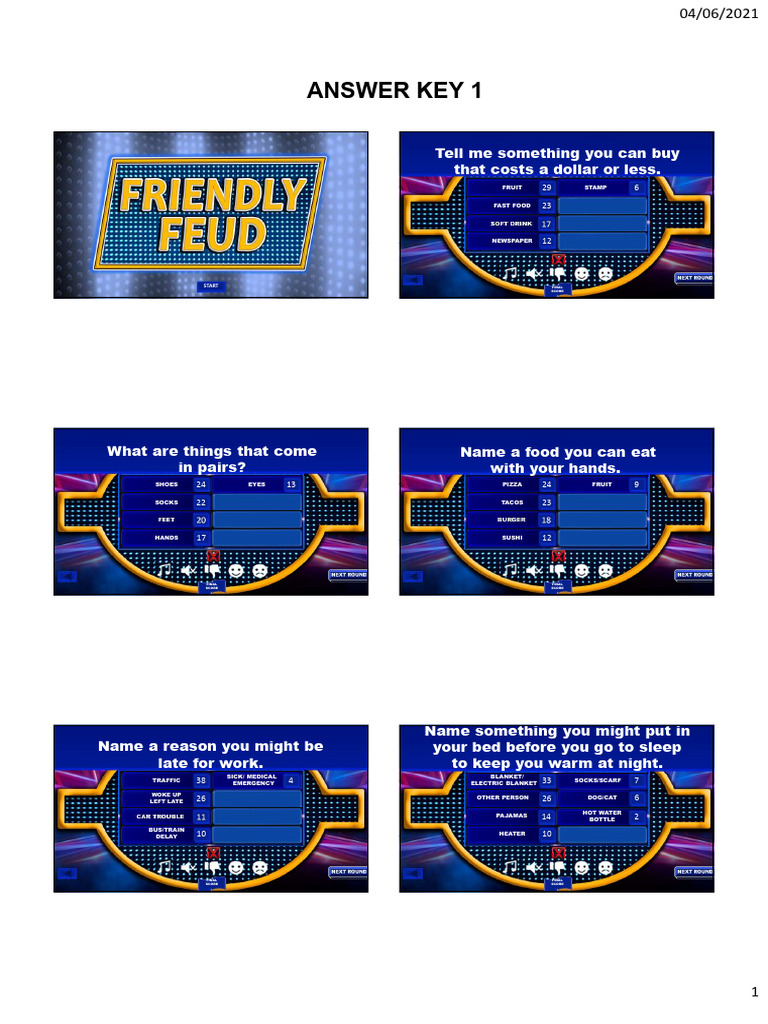 Answer Key 1 | PDF