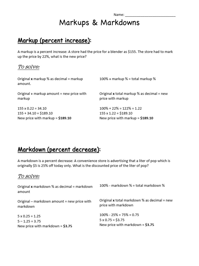 MarkupMarkdownNoteSheet 1 | PDF