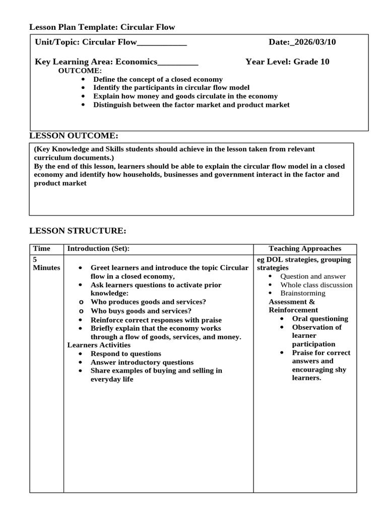 Ins Lesson Plan Template 1 Primary Secondary | PDF | Educational ...