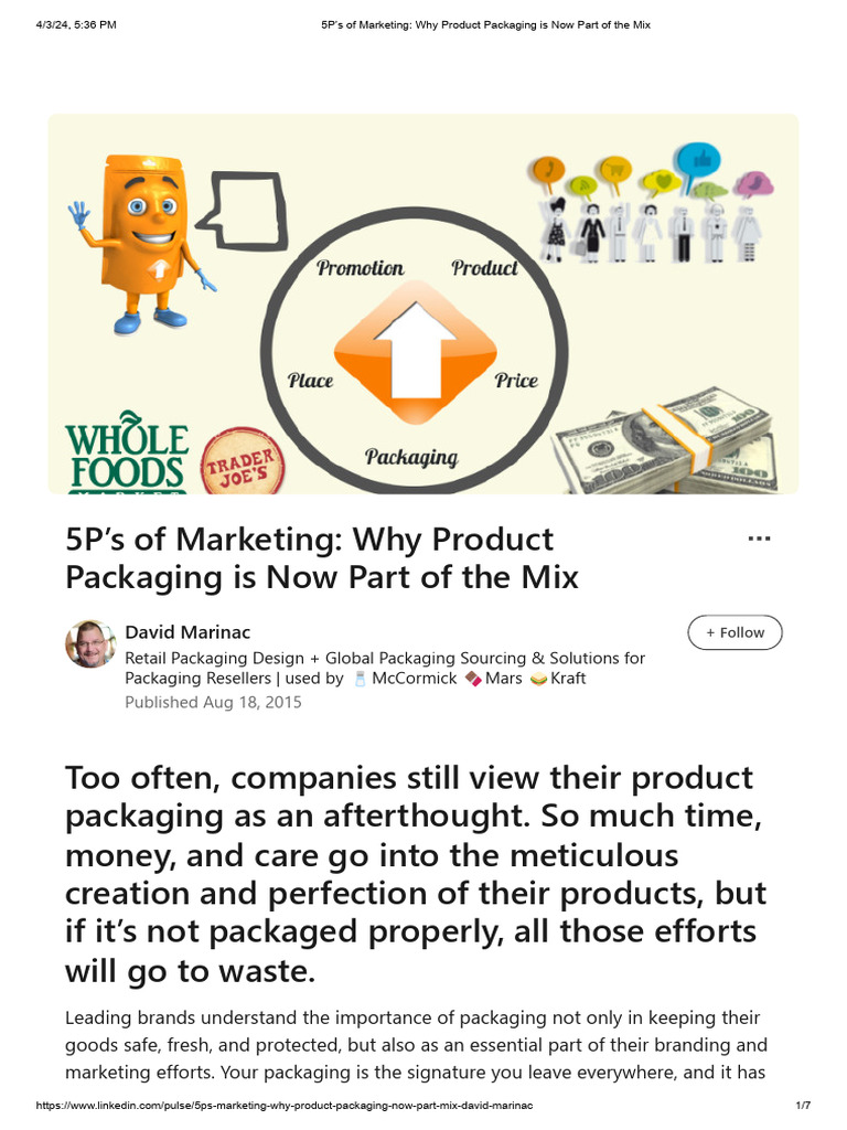 5P's of Marketing - Why Product Packaging Is Now Part of The Mix | PDF ...