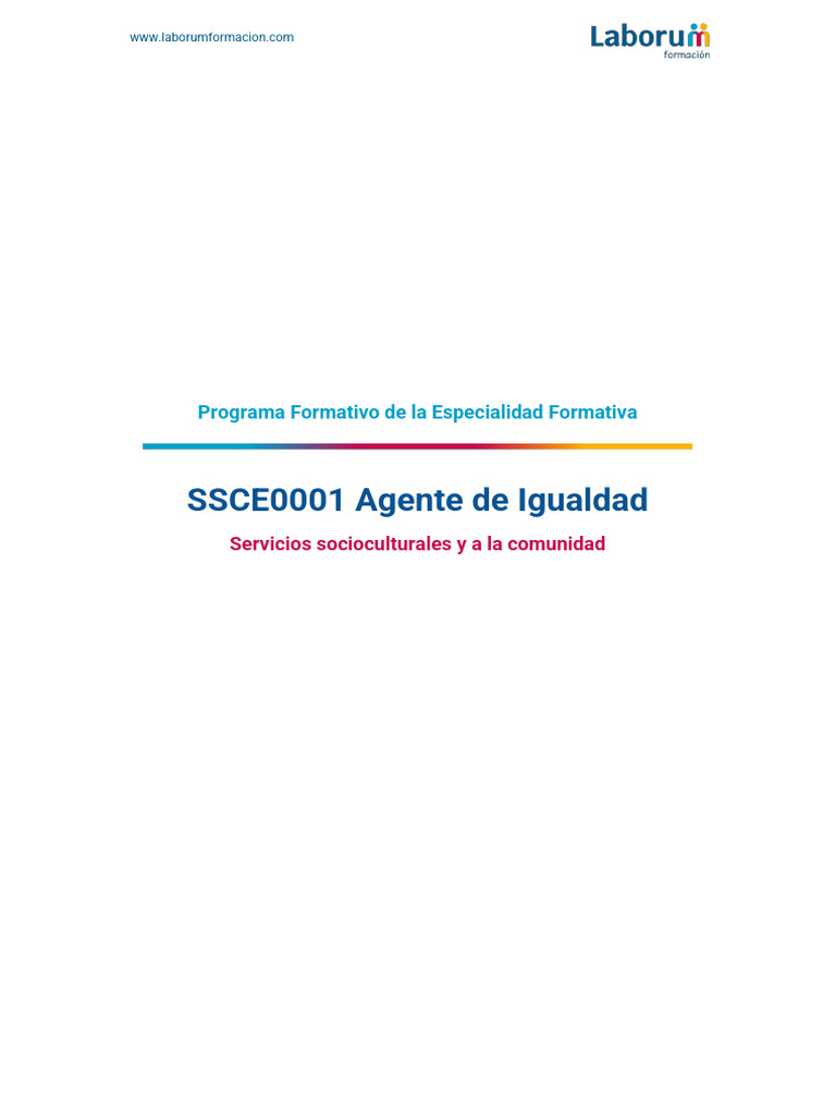 01 - Módulo 1. Manual Del Alumnado. Agente de Igualdad | PDF | Estudios ...