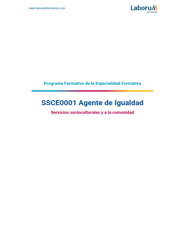 01 - Modulo 3. Manual Del Alumnado. Agente de Igualdad | PDF | Estudios ...