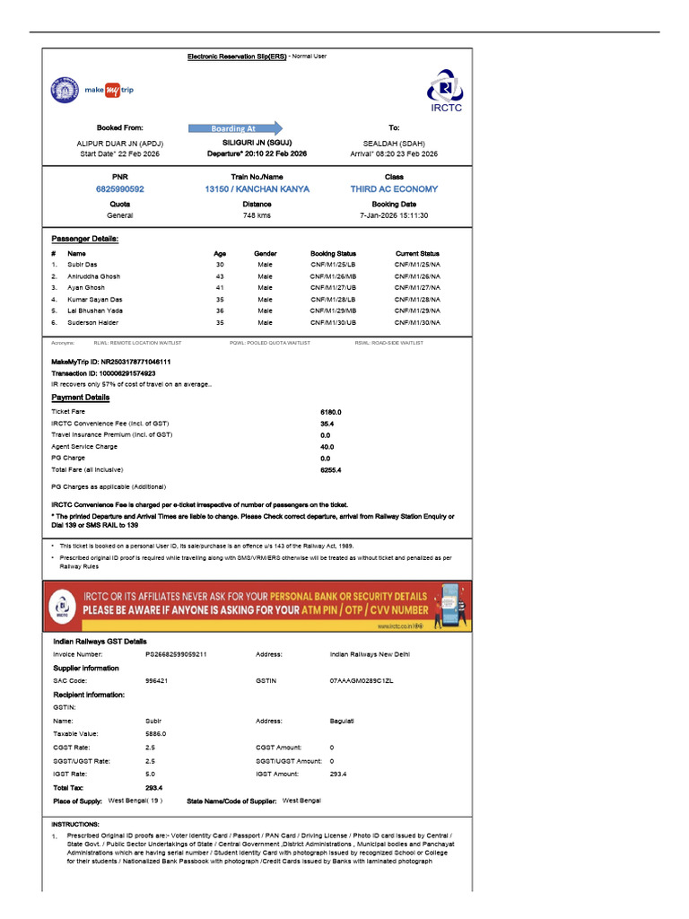 Ticket Return | PDF | Identity Document
