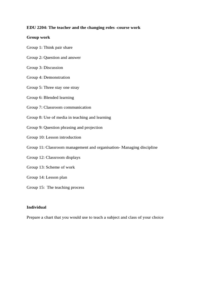 EDU 2204 - Course Work | PDF